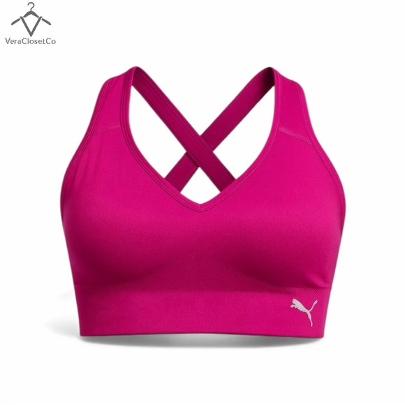 Puma Other - Puma Seamless Magenta Sports Bra – Size Large – Multi-Way Adjustable Straps